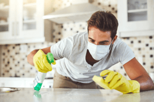 Man identifying germs