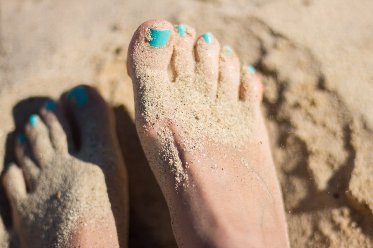 Feet on a beach