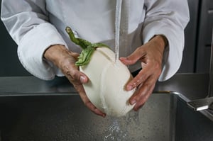 washing eggplant