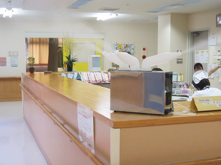 Disinfectant being sprayed at hospital